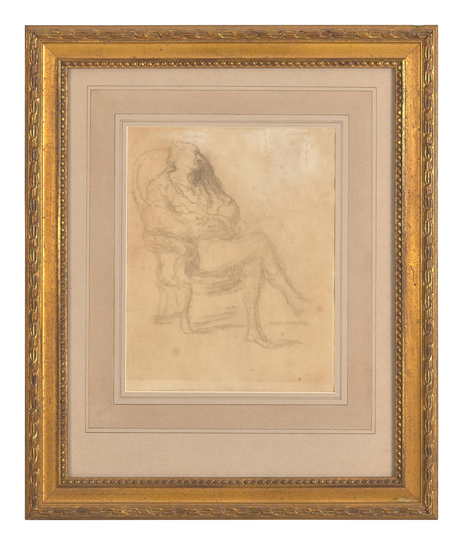 Homme Assis dans un Fauteuil; with Don Quixote Nu, Debout (A Double-Sided Work)