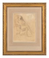 Homme Assis dans un Fauteuil; with Don Quixote Nu, Debout (A Double-Sided Work)