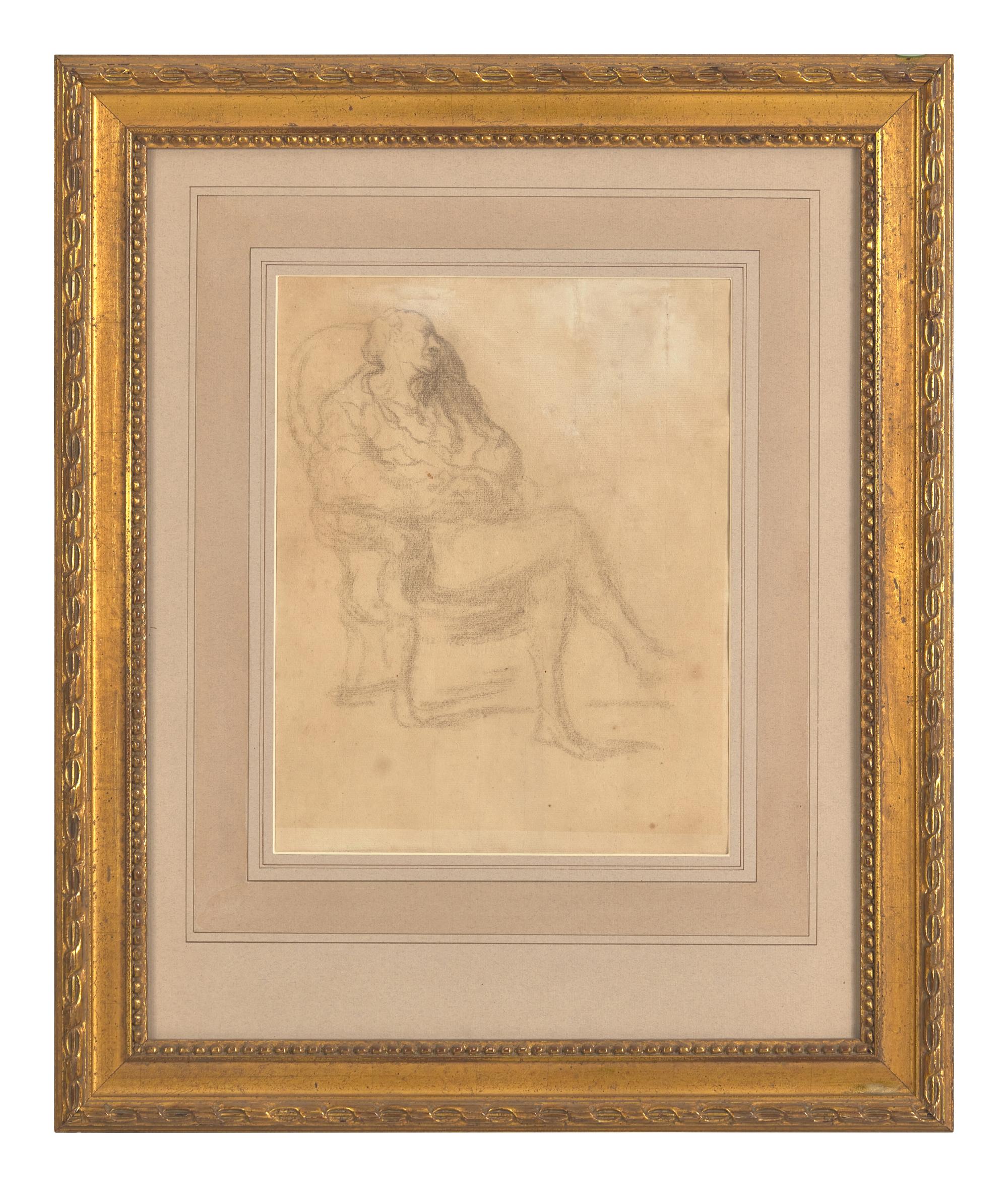 Homme Assis dans un Fauteuil; with Don Quixote Nu, Debout (A Double-Sided Work)