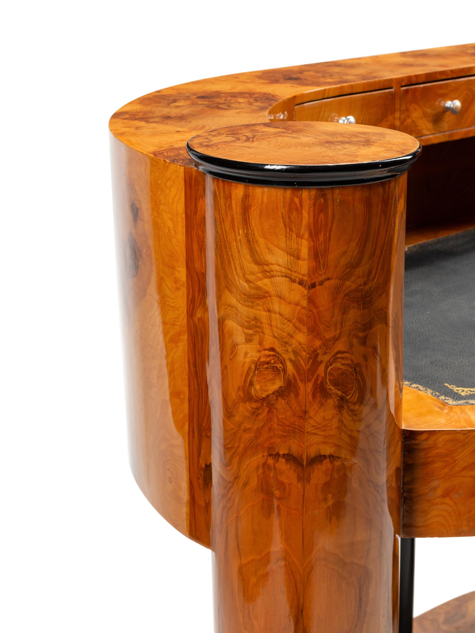 A Biedermeier Style Burlwood Desk