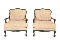 A Pair of Carved and Painted Fauteuils — 20th/21st Century