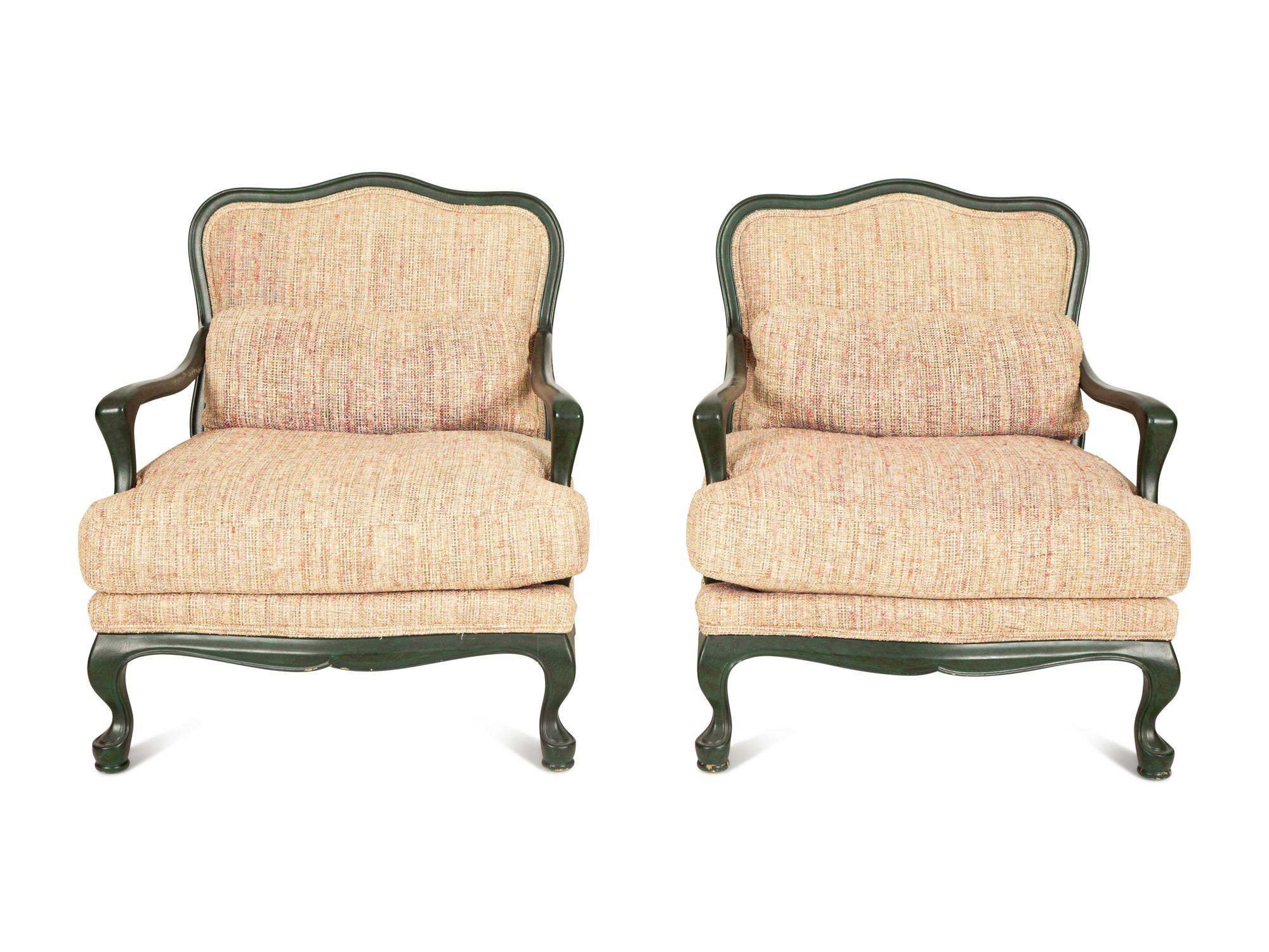 A Pair of Carved and Painted Fauteuils — 20th/21st Century