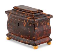 An English Tortoise Shell Tea Caddy