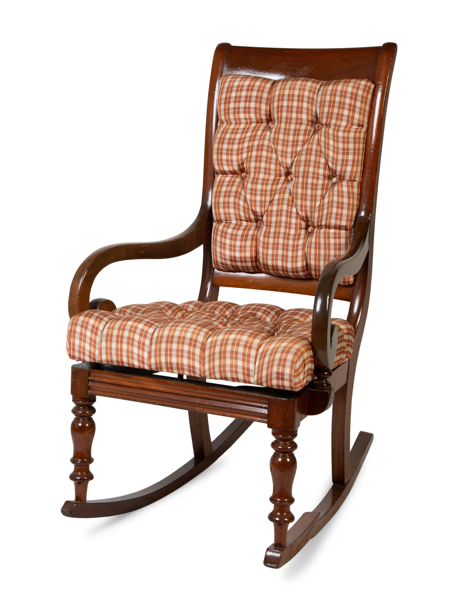 An American Empire Style Mahogany Rocking Chair — 19TH CENTURY