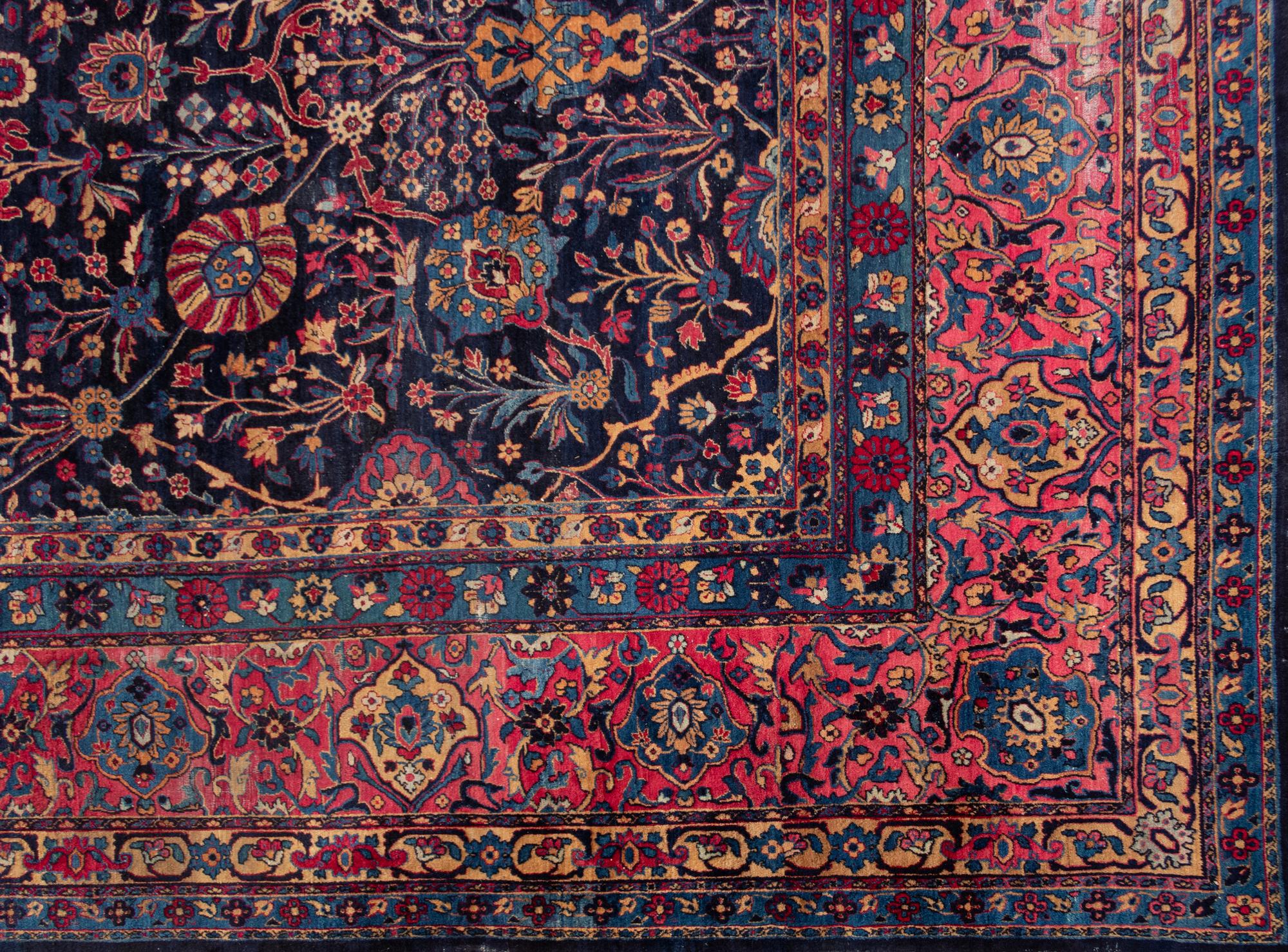 A Yazd Kirman Wool Rug