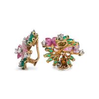 SPAULDING & CO., FRENCH, CARVED PINK TOURMALINE, CHRYSOPRASE AND DIAMOND PARURE