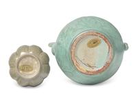 A Chinese Celadon Bird Headed Ewer and a Longquan Type Celadon Ewer