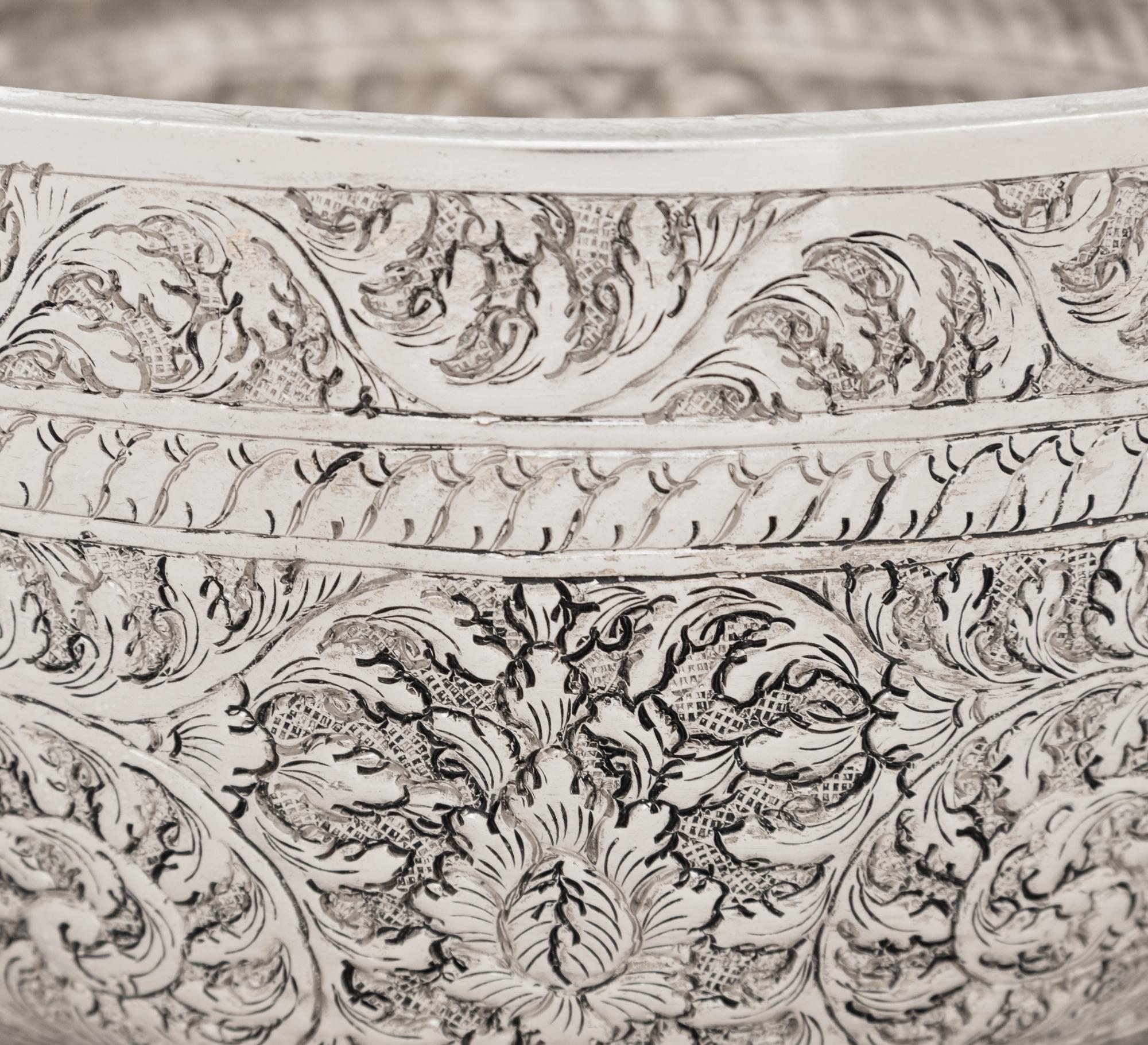 Two Burmese Silver Bowls
