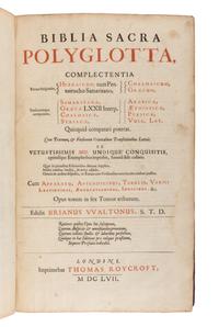 [BIBLE, Polyglot]. [WALTON, Brian (1600-1661), editor]. Biblia Sacra Polyglotta . London: Thomas Roycroft, 1655-1657.