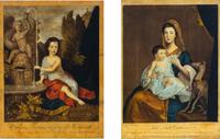 A Pair of English Mezzotints on Glass