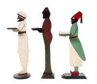 Three Figural Standing Tip Trays Height of tallest 37 3/4 inches. — Mid 20th Century
