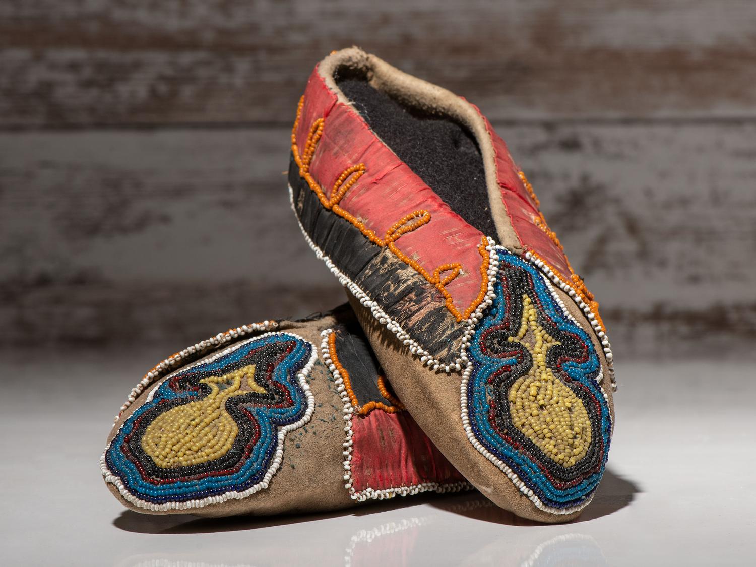Prairie Beaded Hide Moccasins