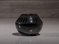 Blackware Pottery Jar, with Gunmetal Finish July 1965