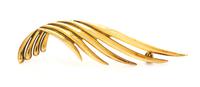 A 14 Karat Yellow Gold Wing Brooch, Tiffany & Co., Germany, 2.70 dwts.