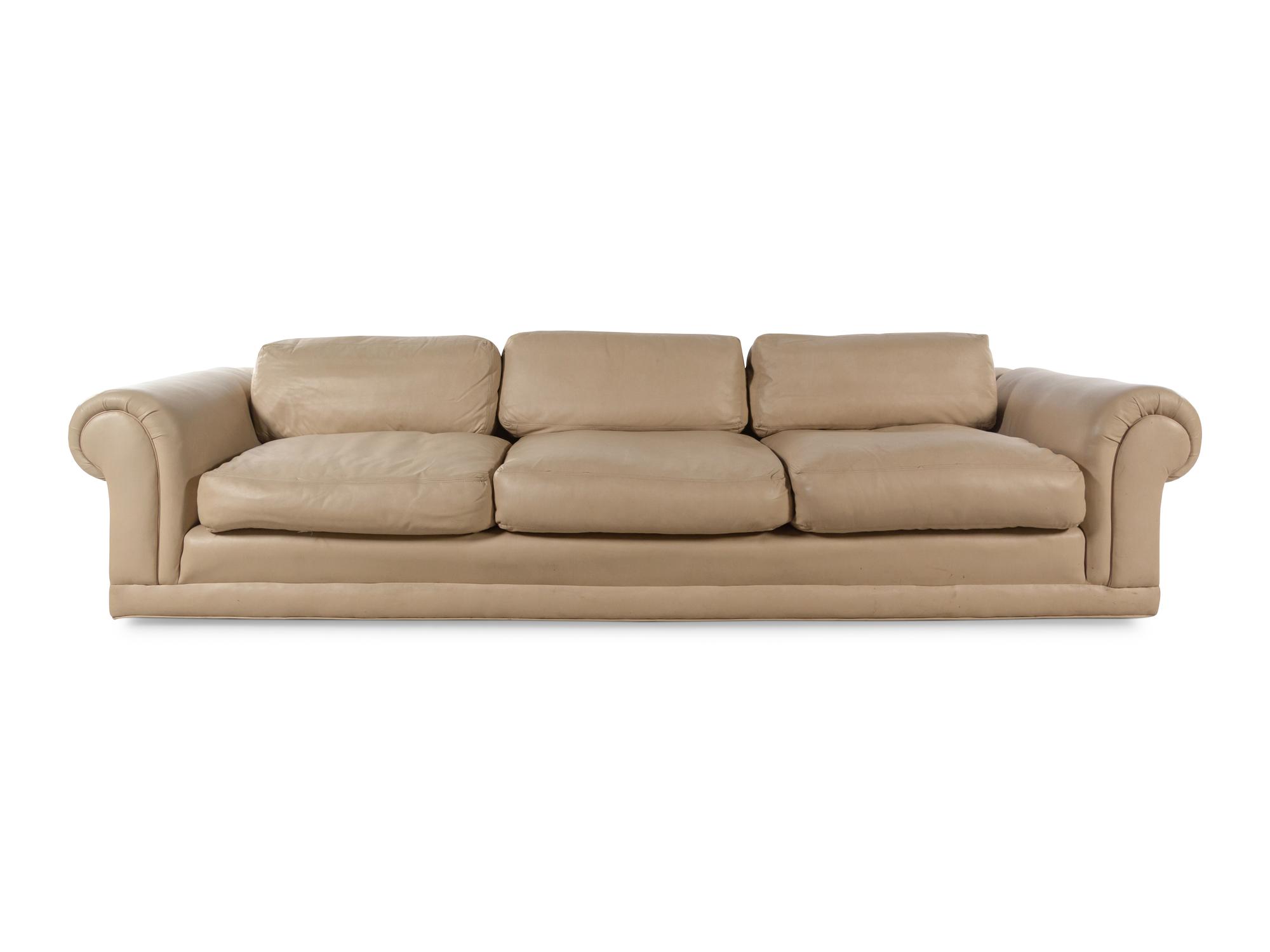 A Contemporary Leather Sofa