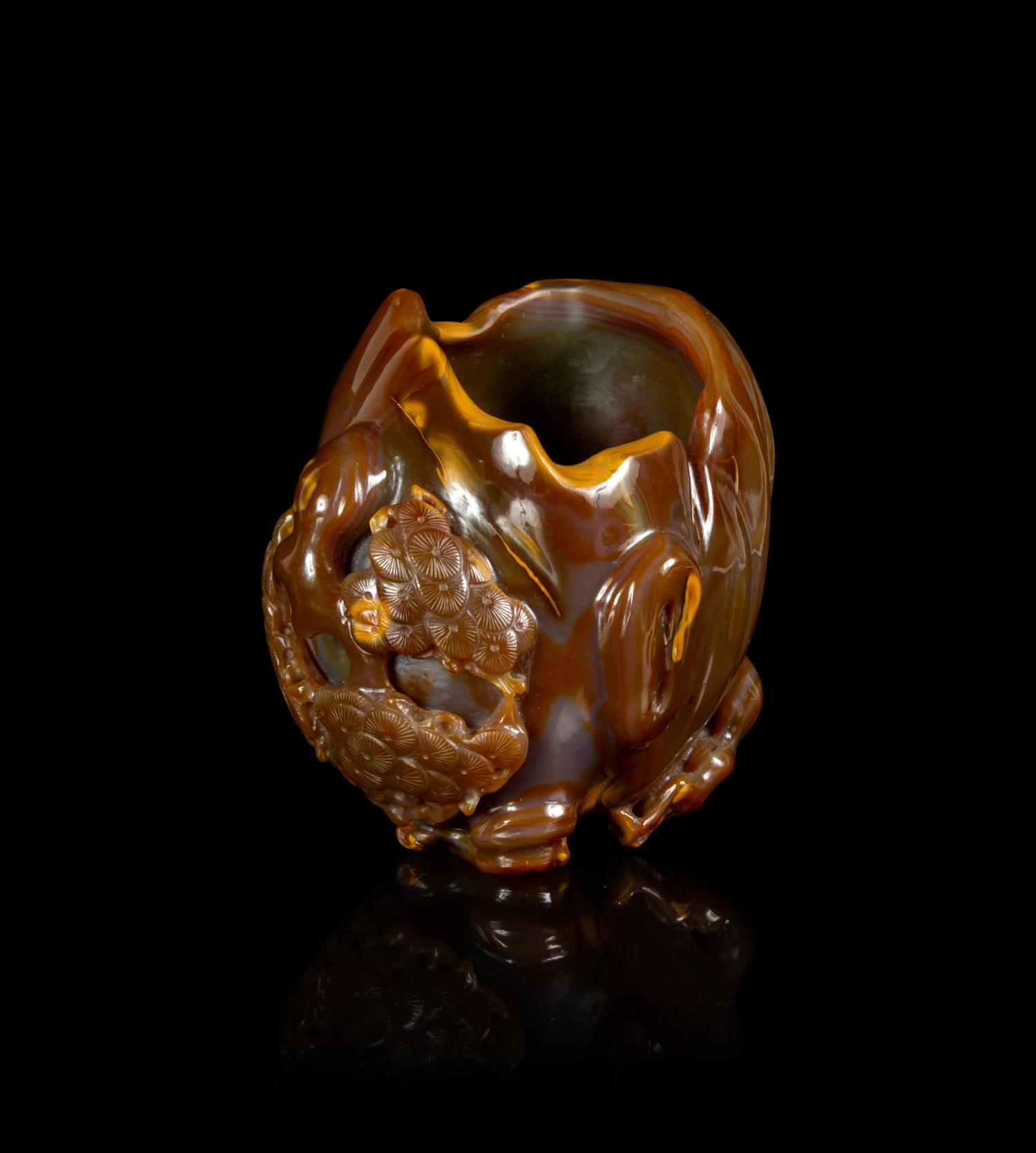 A Carved Agate Brushpot, Bitong