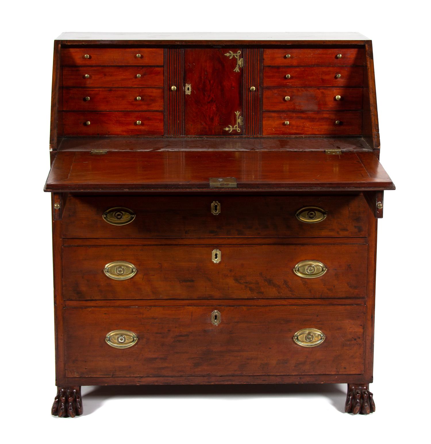 A Chippendale Style Carved Mahogany Fall Front Desk — 19TH CENTURY