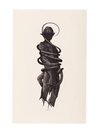 MOSER, Barry. A suite of 18 proof wood-engraved plates by Barry Moser for an unrealized edition of Dante’s Inferno. [ca 1984]. 293 x 190 mm. EACH SIGNED BY MOSER; and 2 additional trial proofs with letterpress in red for the same, each SIGNED BY MOSER.