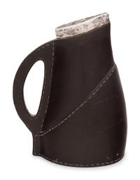 A Doulton Lambeth Silver Mounted Ceramic 'Blackjack' Pitcher