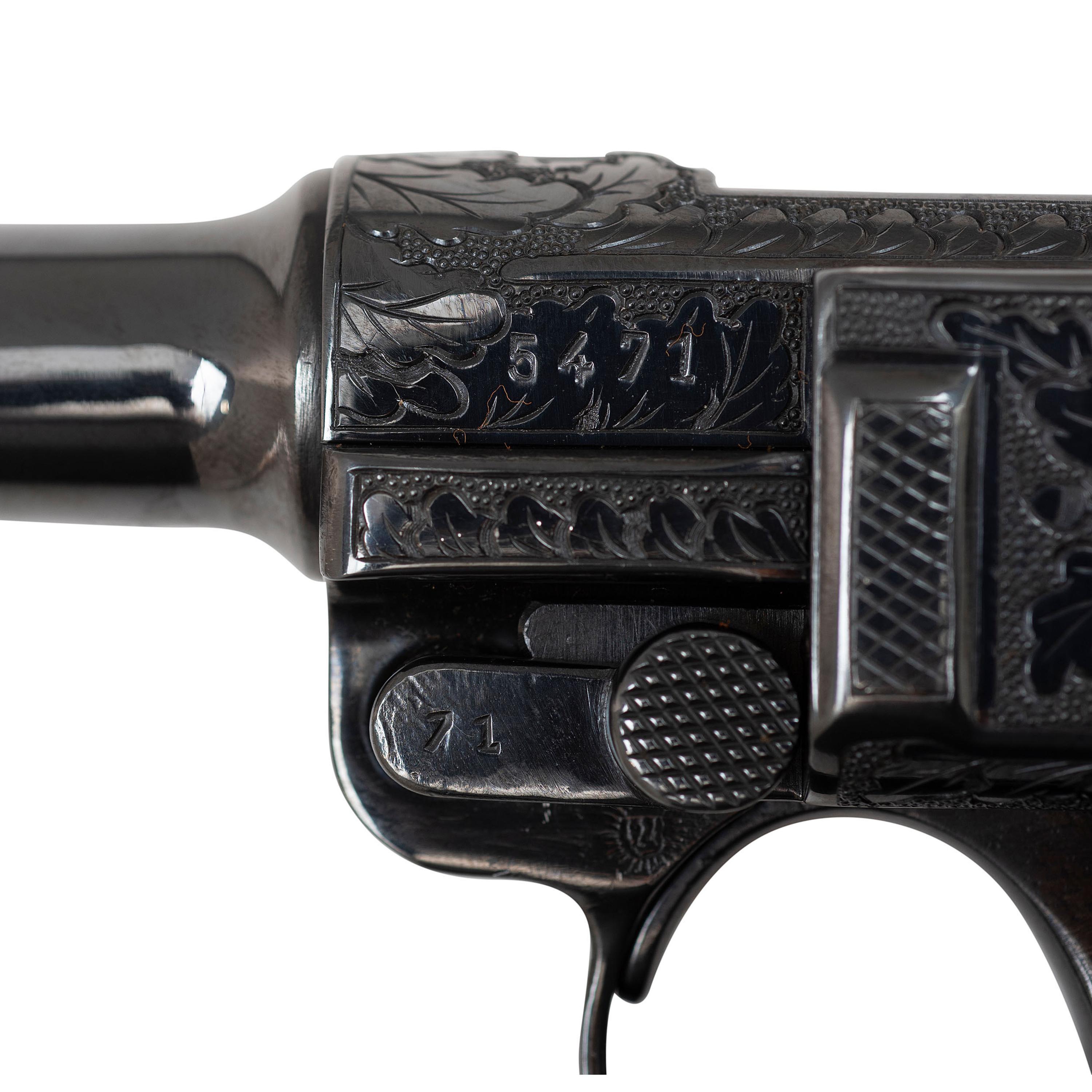 ** Engraved S/42 Code Mauser P.08 in Holster Issued by the American Historical Foundation