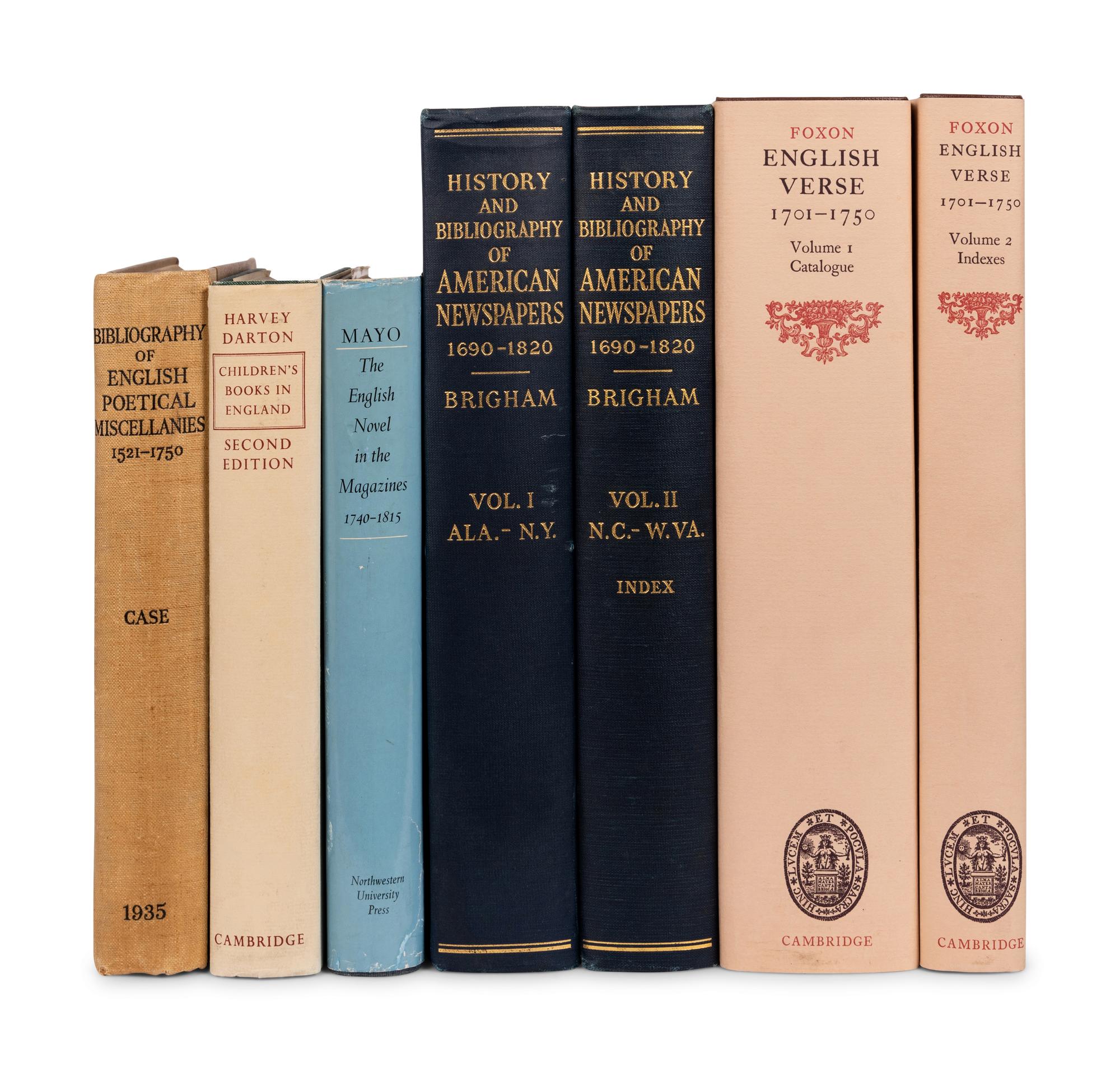 [BOOKS ABOUT BOOKS - REFERENCE]. A group of 13 bibliographies and reference books, including: