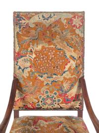 Two William and Mary Walnut Armchairs with Tapestry Upholstery