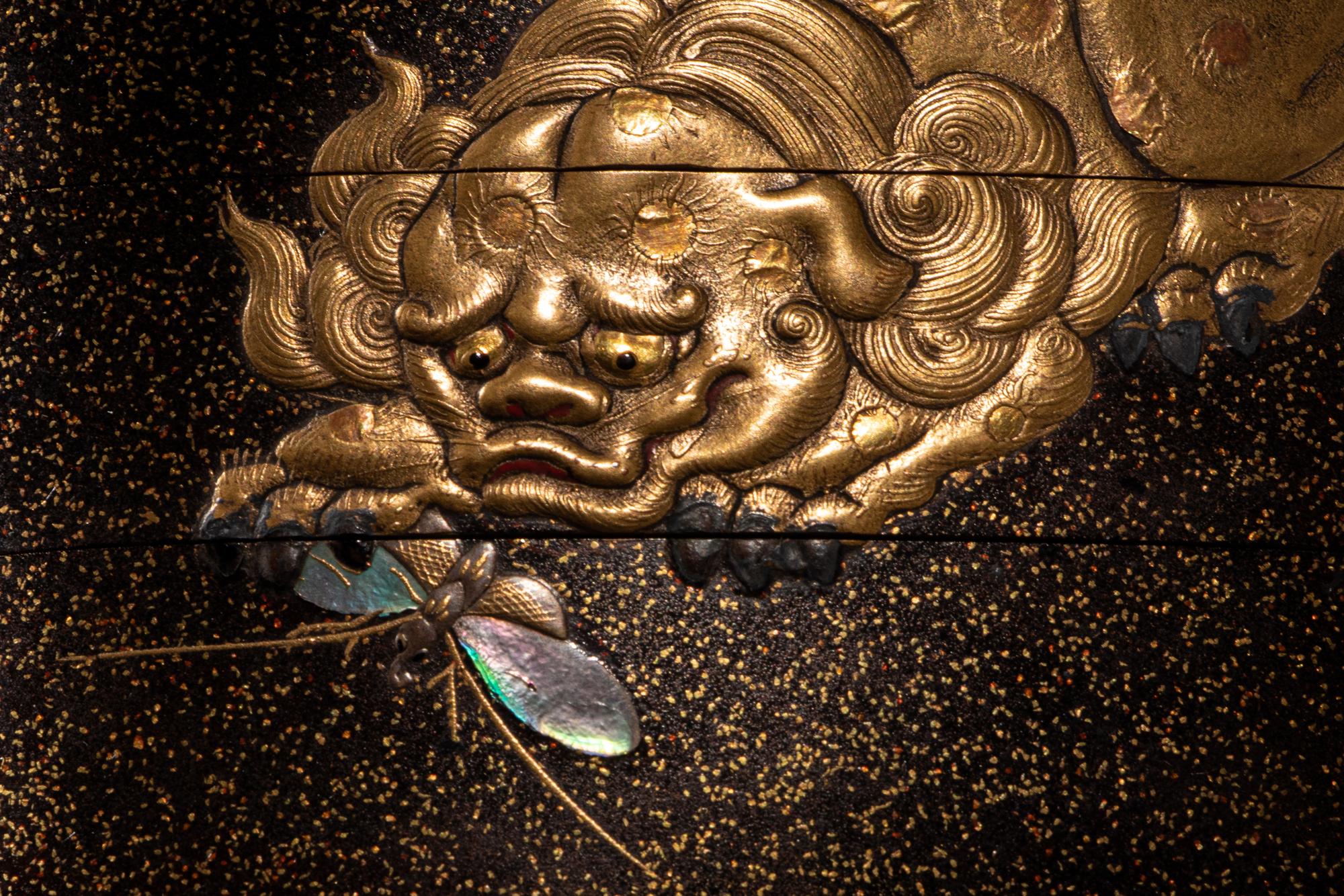 A Japanese Gold Lacquer Three-Case Inro