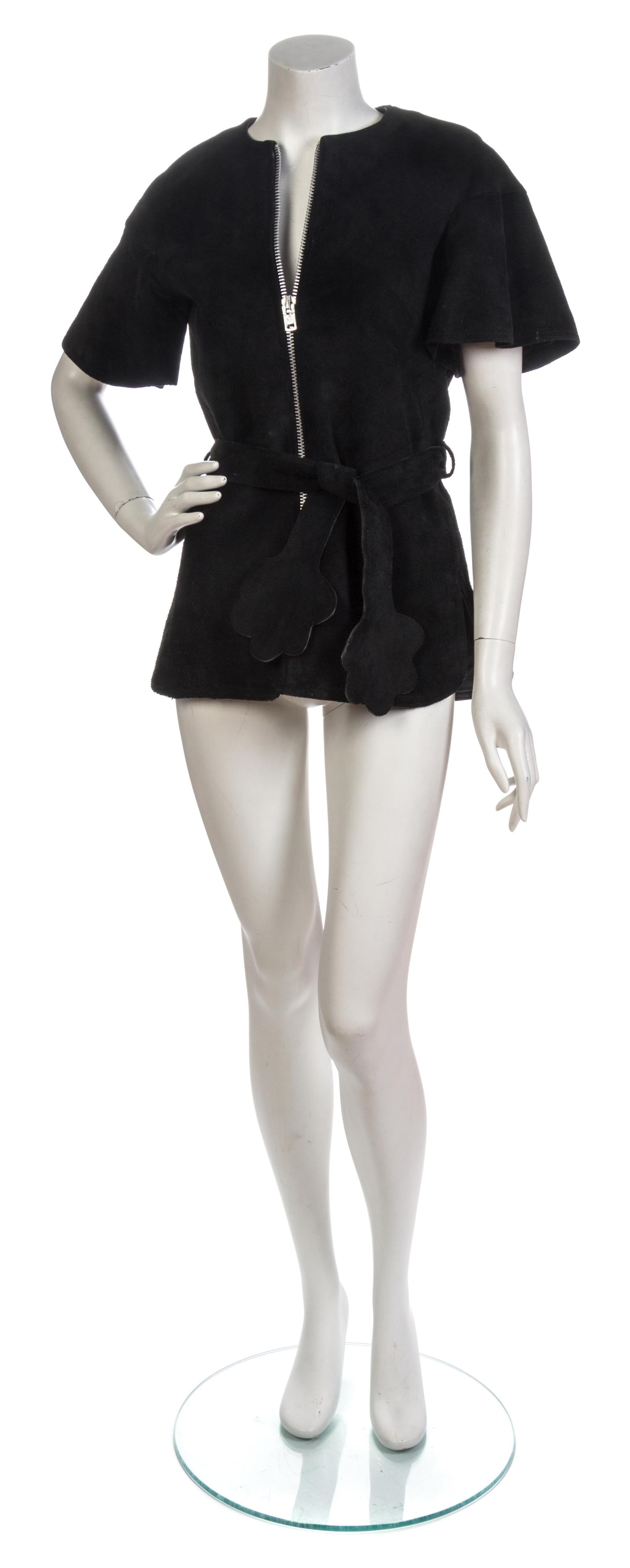 A Pierre Cardin Black Suede Tunic,