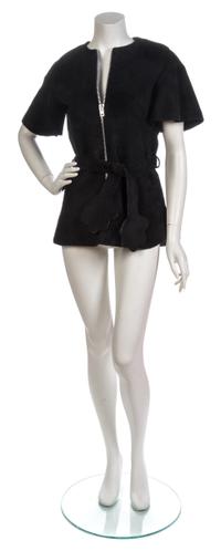 A Pierre Cardin Black Suede Tunic,