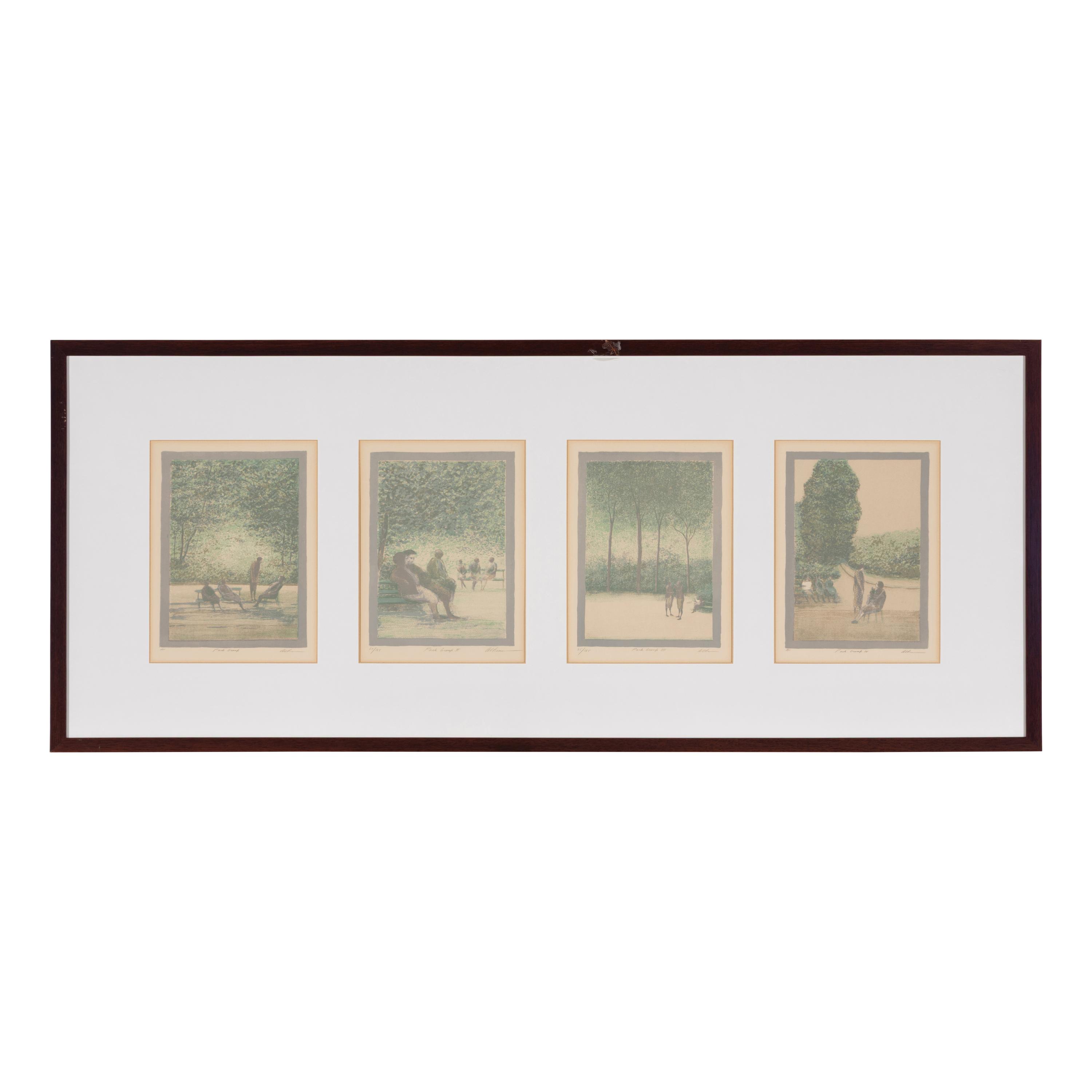 Harold Altman (American, 1924-2003) — Park Scenes (a group of four works)