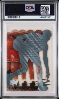 A 1995 Fleer Metal Michael Jordan Slick Silver Basketball Card No. 3 (PSA 8 NM-MT)