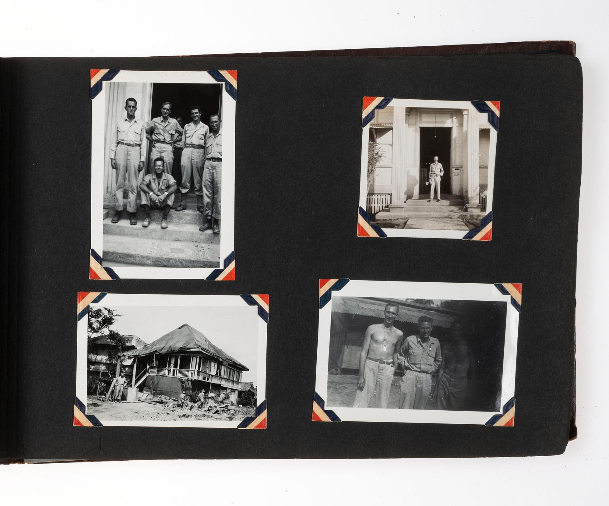 [WORLD WAR II]. Photograph album detailing the experiences of two Indiana military units in the Pacific Theater. Oro Bay, New Guinea, and Tacloban & Leyte, Philippines: n.p., 1944-1945.