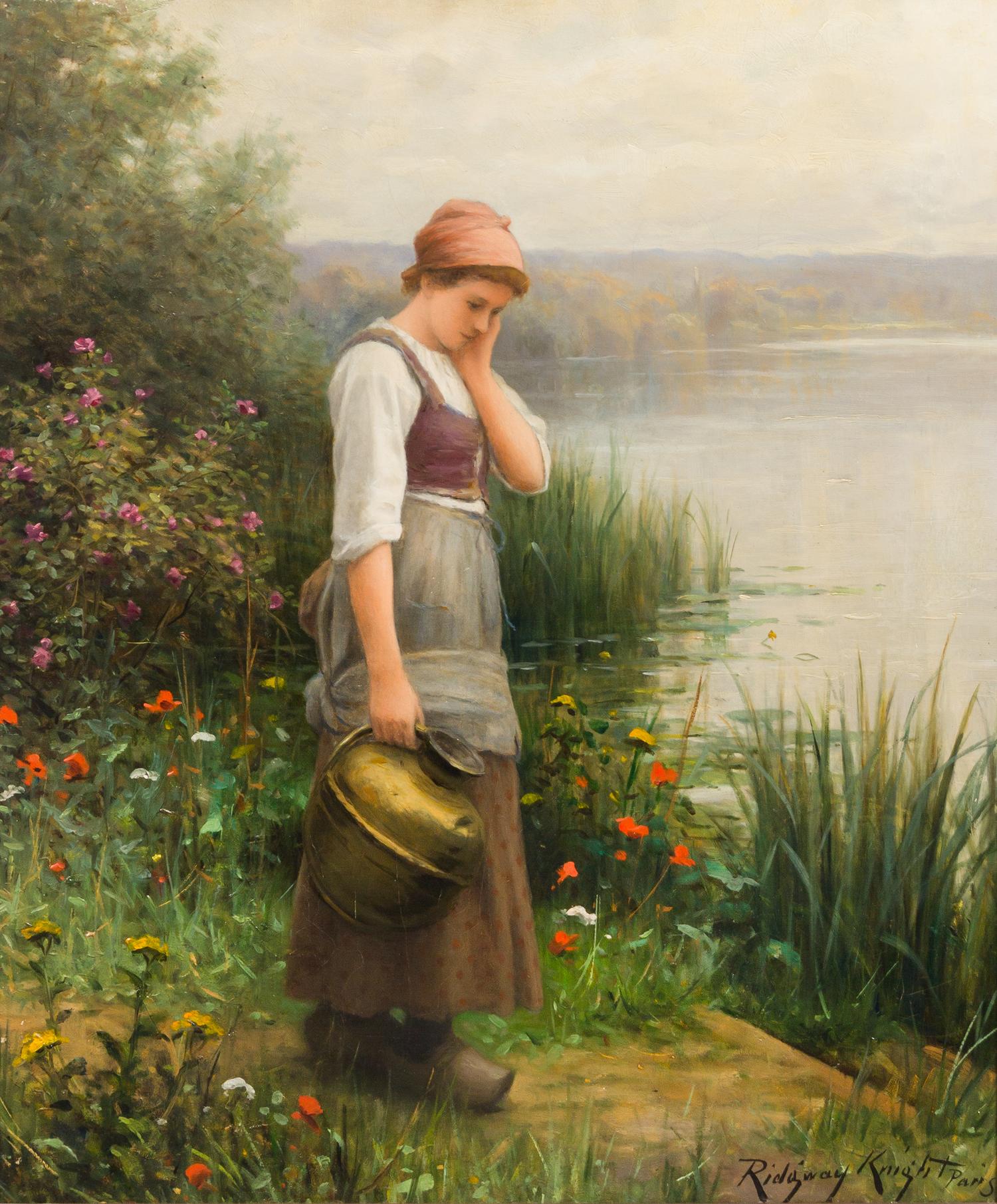 Daniel Ridgway Knight, (American, 1839-1924), Maiden - Meditation