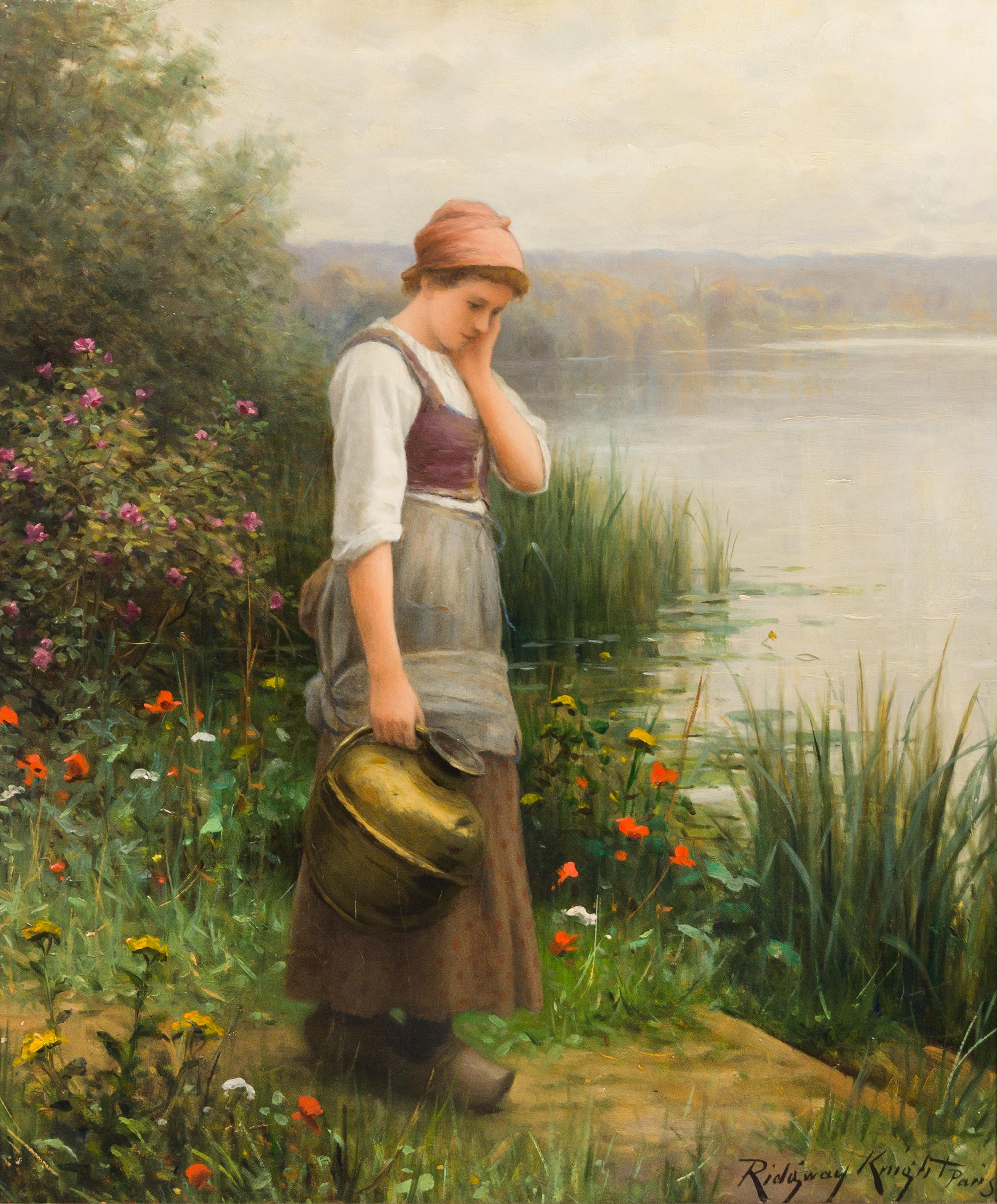 Daniel Ridgway Knight, (American, 1839-1924), Maiden - Meditation