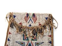 Arapaho Beaded Hide Dispatch Case, with American Flags