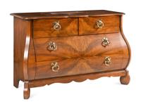 A Dutch Style Mahogany Bombé-Form Chest of Drawers