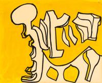 Nell Blaine, (American, 1922-1996), Yellow, Black and White, c. 1945
