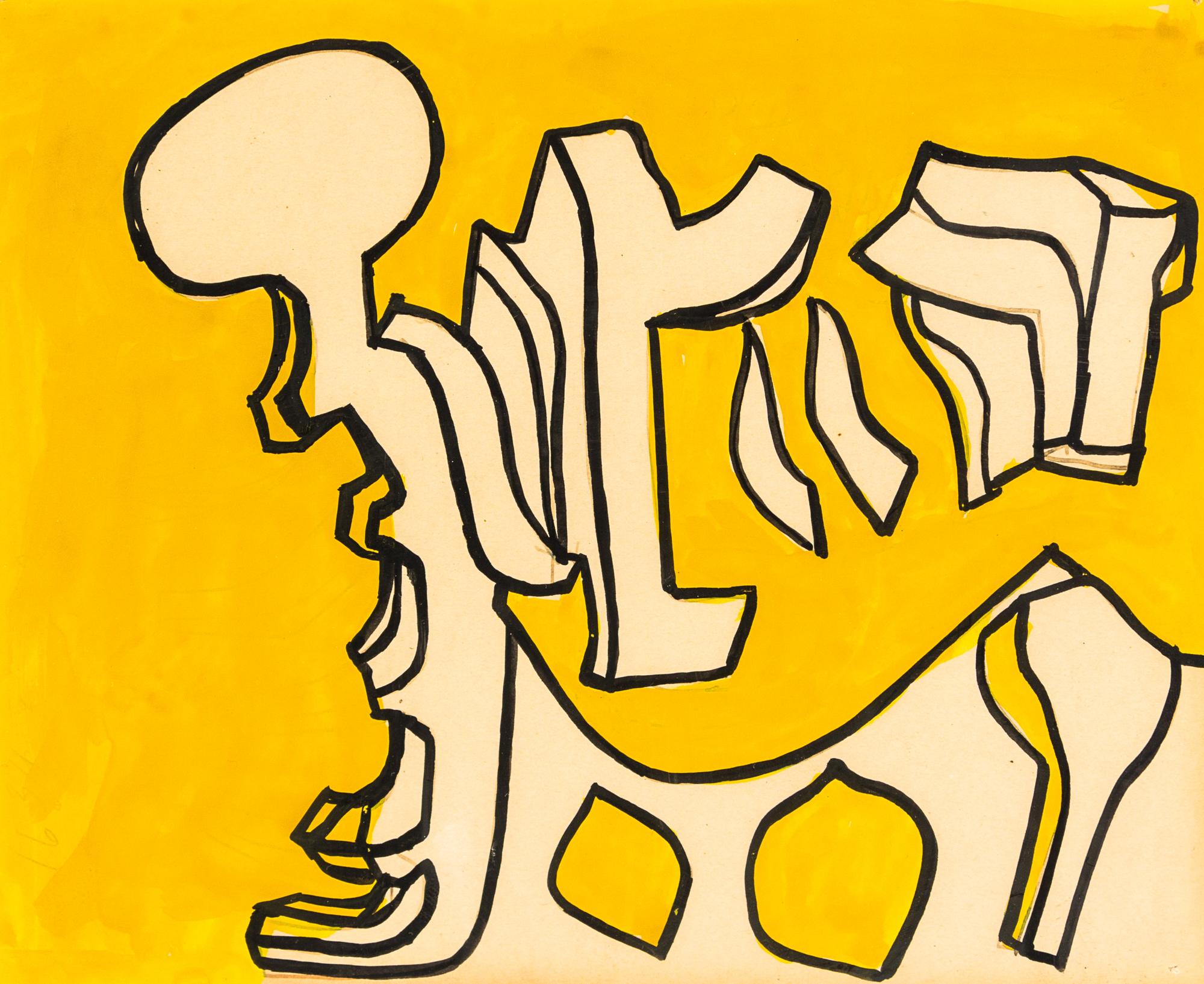 Nell Blaine, (American, 1922-1996), Yellow, Black and White, c. 1945