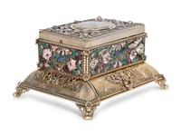 A Continental Enameled Silver Gilt Singing Bird Automaton Box — 19TH CENTURY