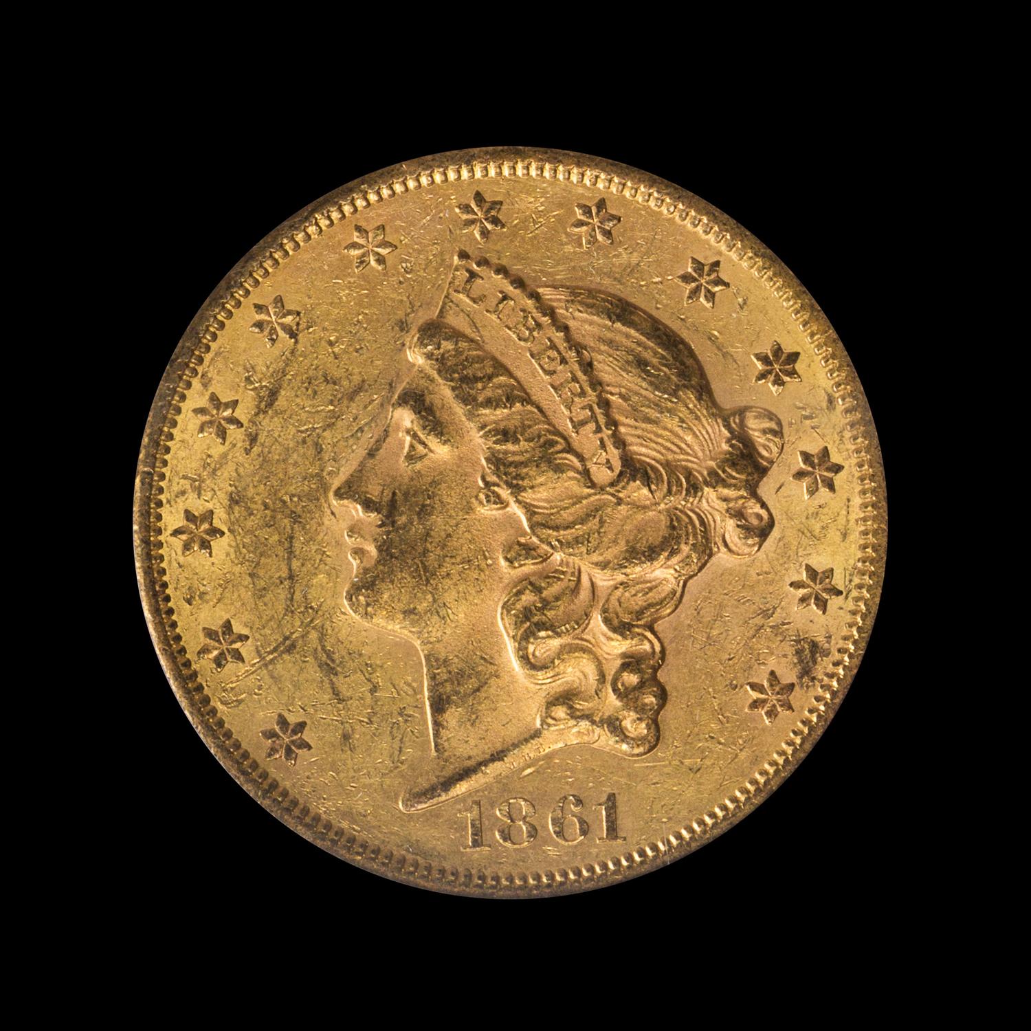 A United States 1861 Liberty Head $20 Gold Coin