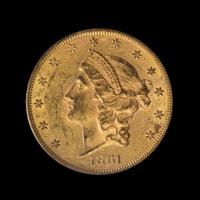 A United States 1861 Liberty Head $20 Gold Coin