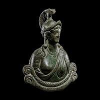 A Roman Bronze Bust of Minerva