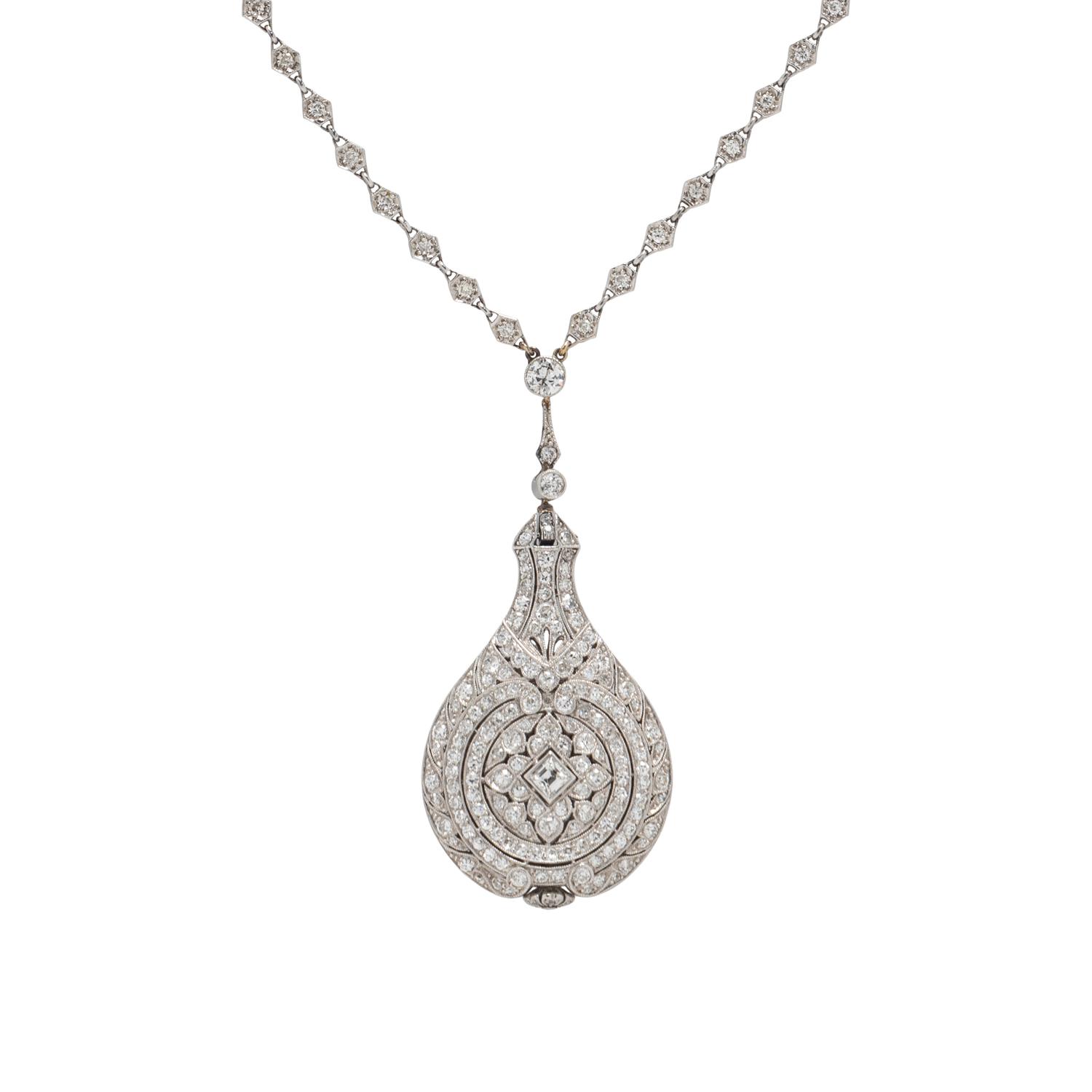 TIFFANY & CO., DIAMOND PENDANT WATCH NECKLACE