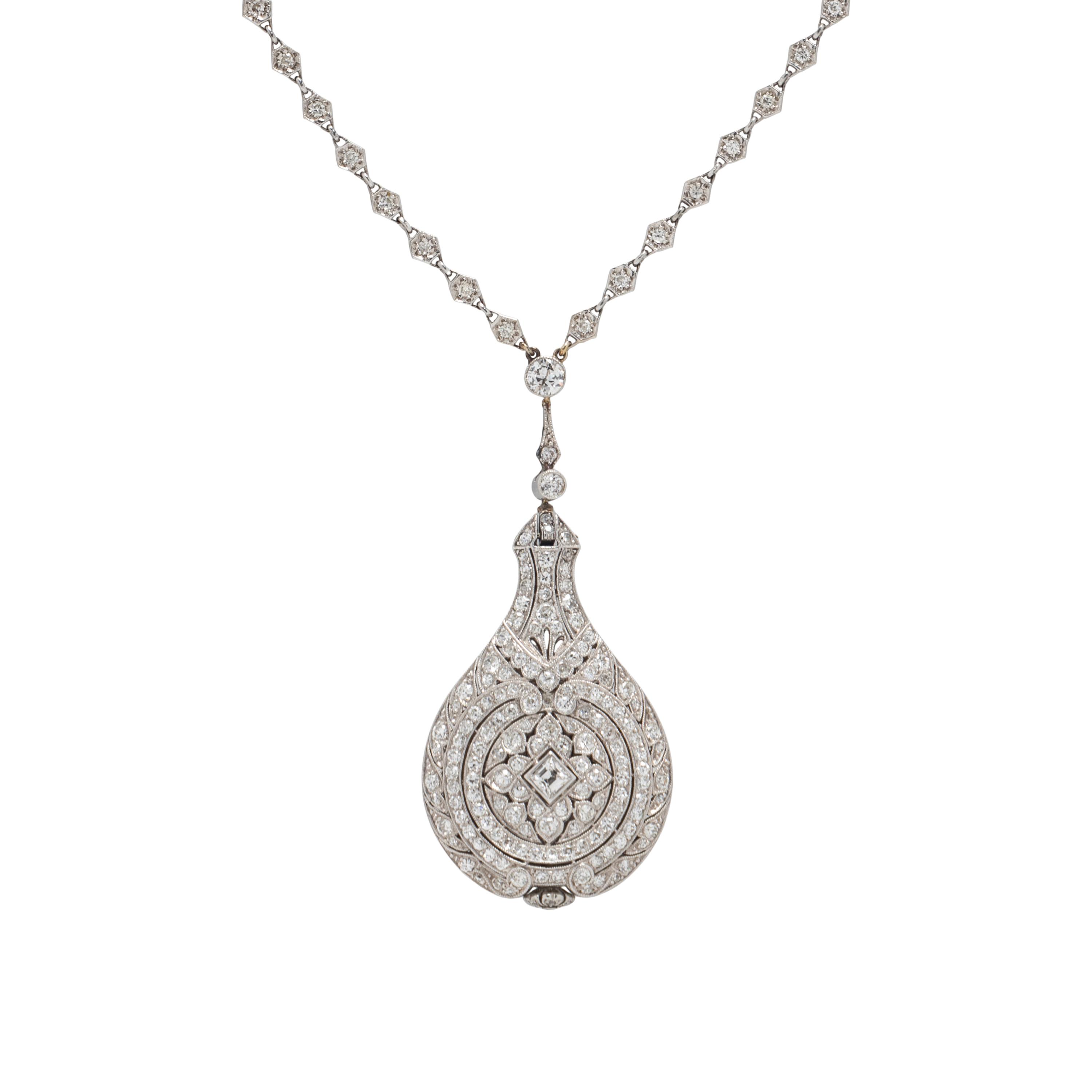 TIFFANY & CO., DIAMOND PENDANT WATCH NECKLACE