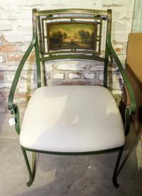An English Painted Metal Open Armchair Height 33 1/2 inches.