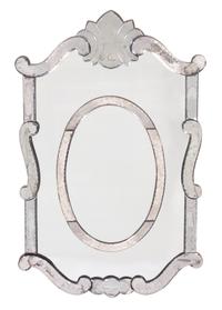 A Venetian Glass Wall Mirror Height 44 x width 28 inchces. — 19TH CENTURY