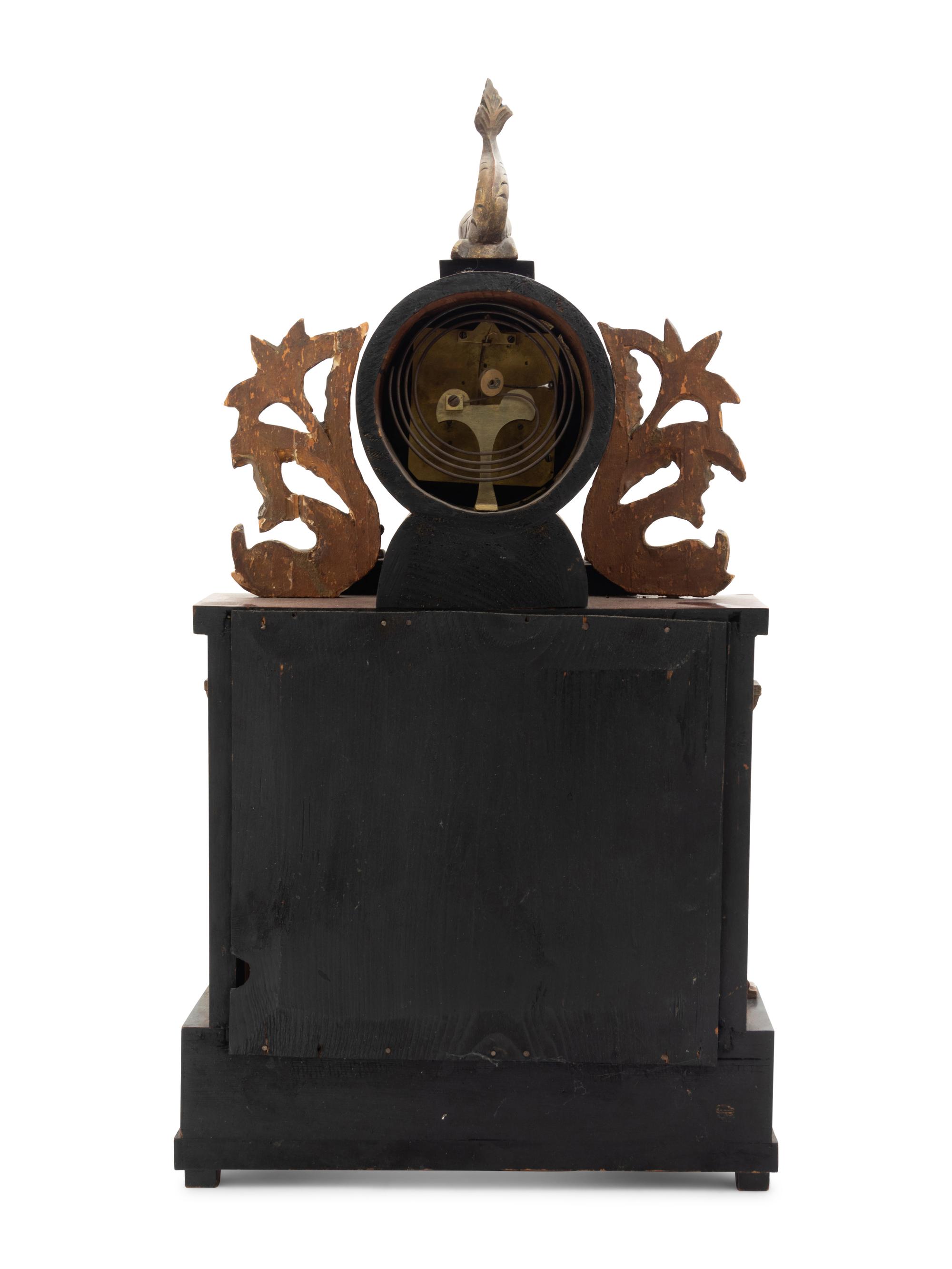 An Austrian Gilt Metal and Alabaster Mounted Mantel Clock