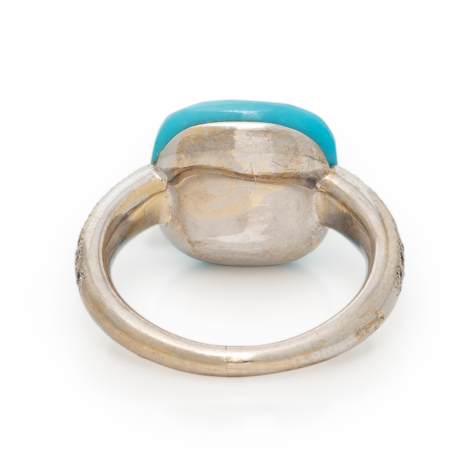 Pomellato, Turquoise, Diamond, and White Gold Ring