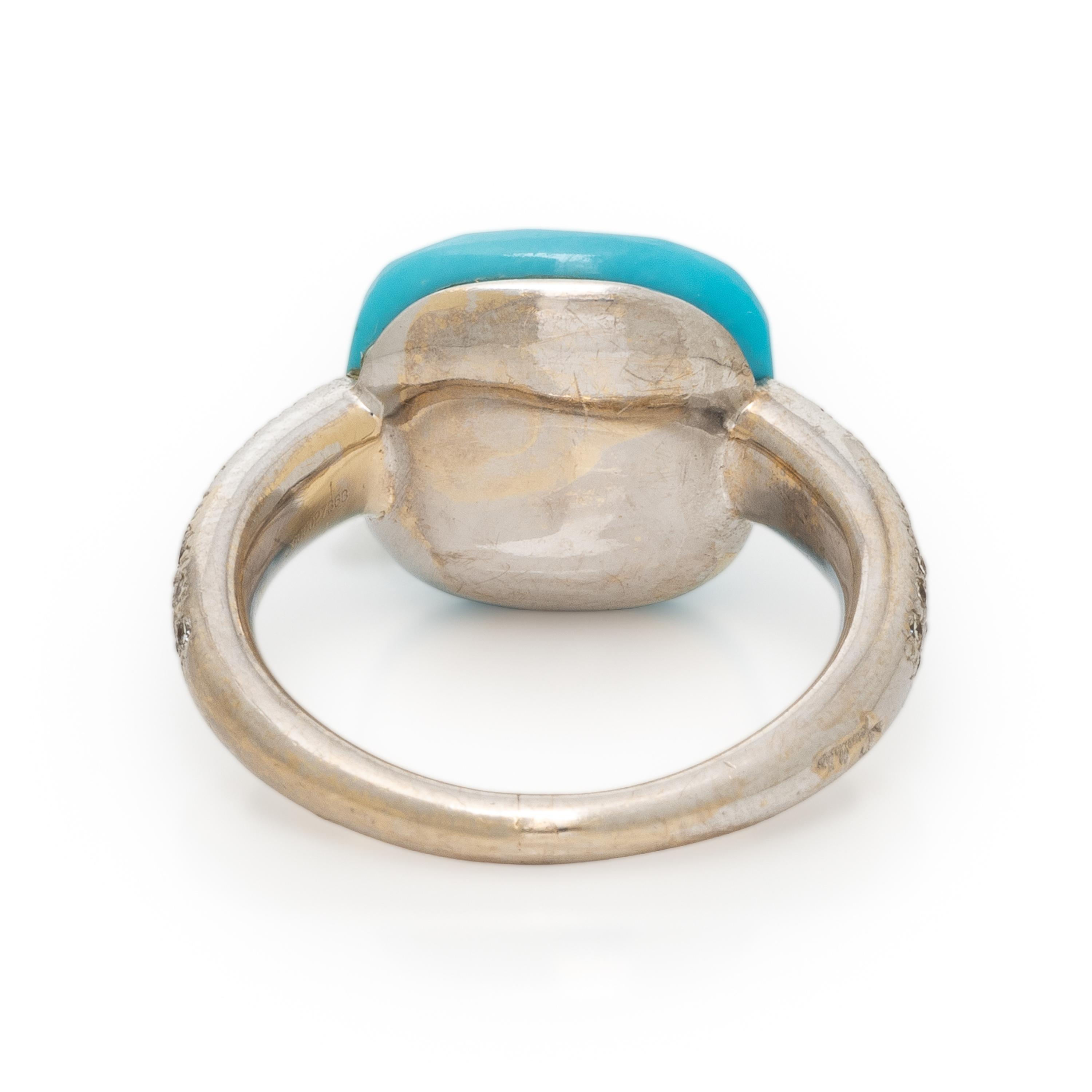 Pomellato, Turquoise, Diamond, and White Gold Ring
