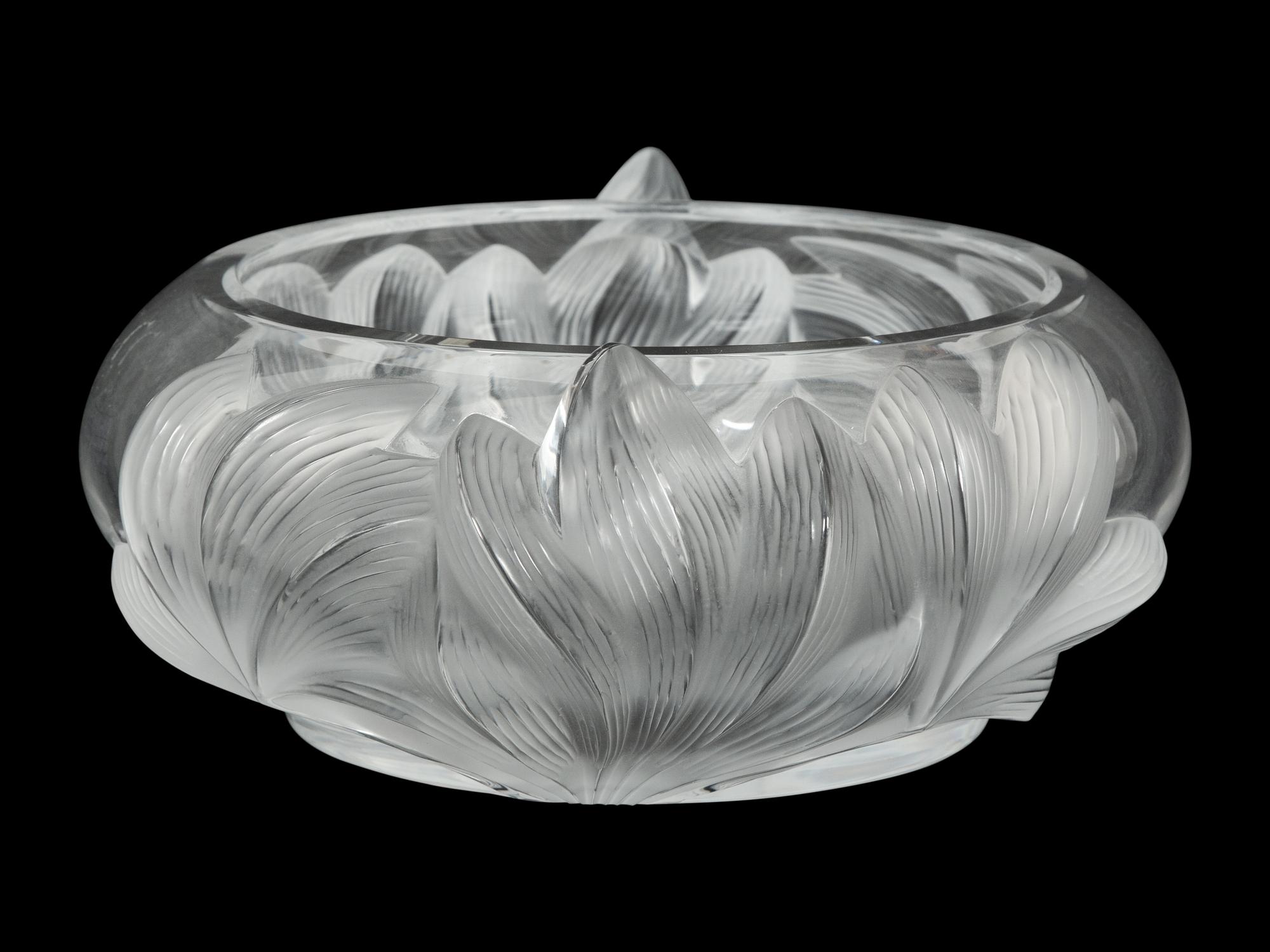 A Lalique Pivoines Center Bowl